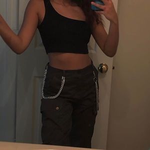 Black One Strap Crop top